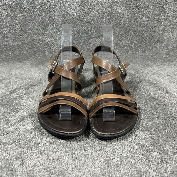 Ecco Sensata Womens Size 40 Brown Leather Strappy Slingback Sandals Used - Picture 2 of 12